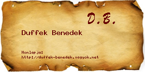 Duffek Benedek névjegykártya